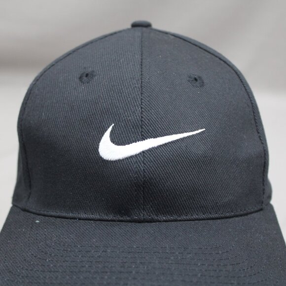 Vintage Hat - Nike White Swoosh Black Body - Adult Snapback - Picture 2 of 9